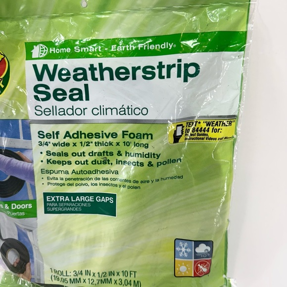 Duck Window Insulating Heat Shrink Film Kit 62” X 126” & 2 Pks Weatherstrip Seal - Picture 7 of 8